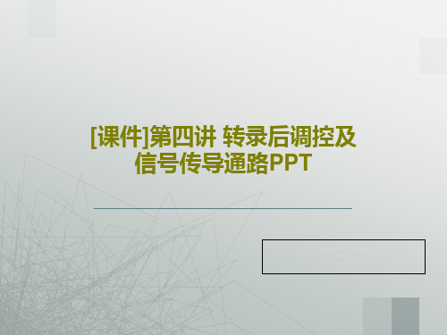 [课件]第四讲 转录后调控及信号传导通路PPT共87页PPT