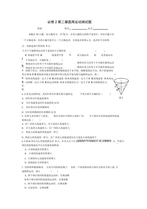 (完整版)圆周运动测试题