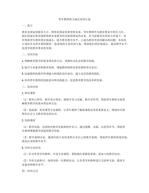 青年教师助力成长培训计划