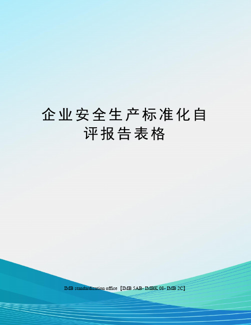 企业安全生产标准化自评报告表格