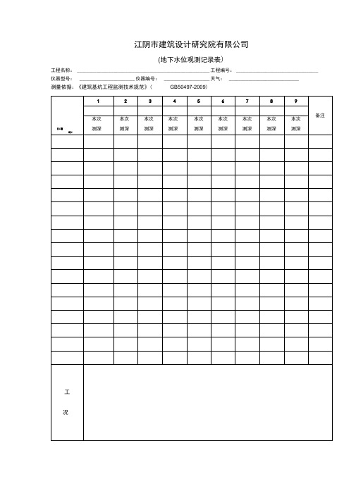 基坑监测记录表