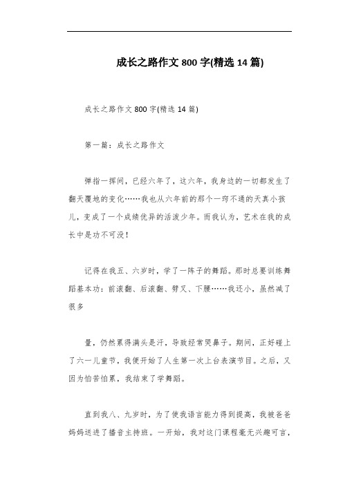 成长之路作文800字(精选14篇)