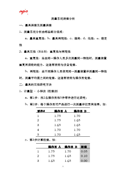 量具误差及测量误差讲解