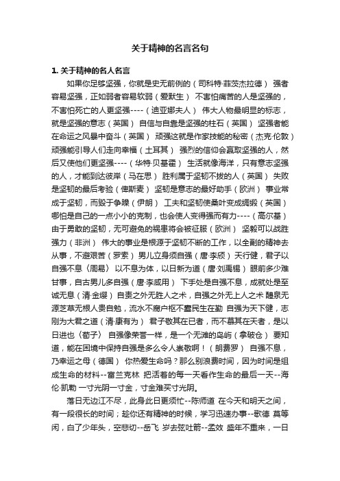 关于精神的名言名句