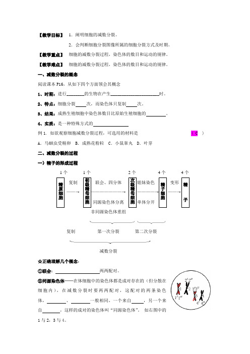 2.1减数分裂学案