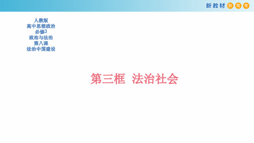 【新教材】8.3 法治社会 课件-部编版高中政治必修3政治与法治(共34张PPT)