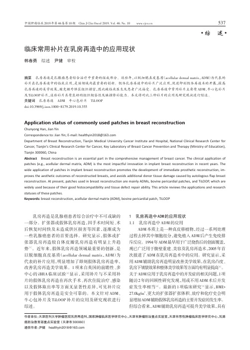 临床常用补片在乳房再造中的应用现状