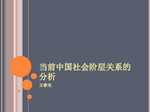当前中国社会阶层关系的分析(参考课件)