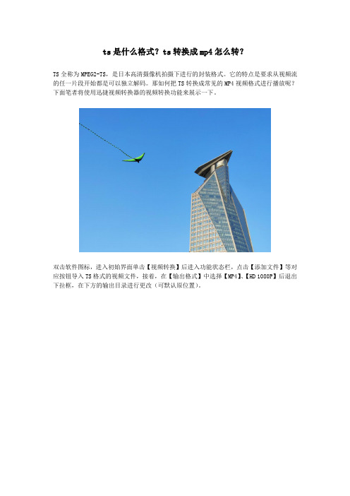 ts是什么格式?ts转换成mp4怎么转?