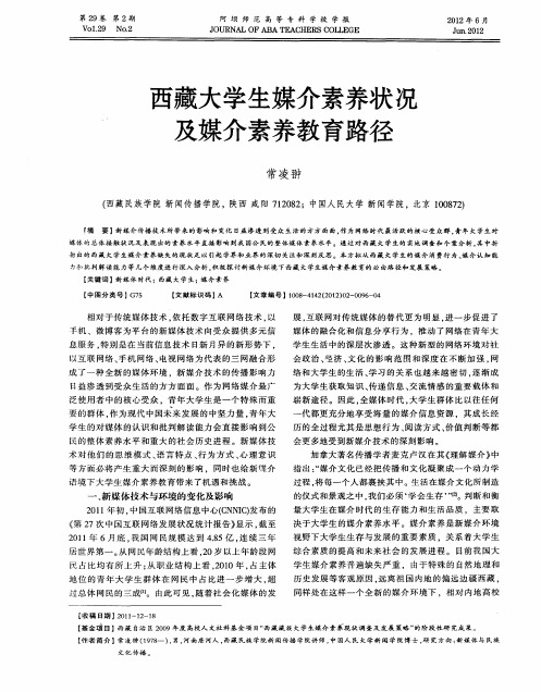 西藏大学生媒介素养状况及媒介素养教育路径