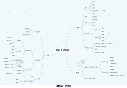 我的大学生活思维导图