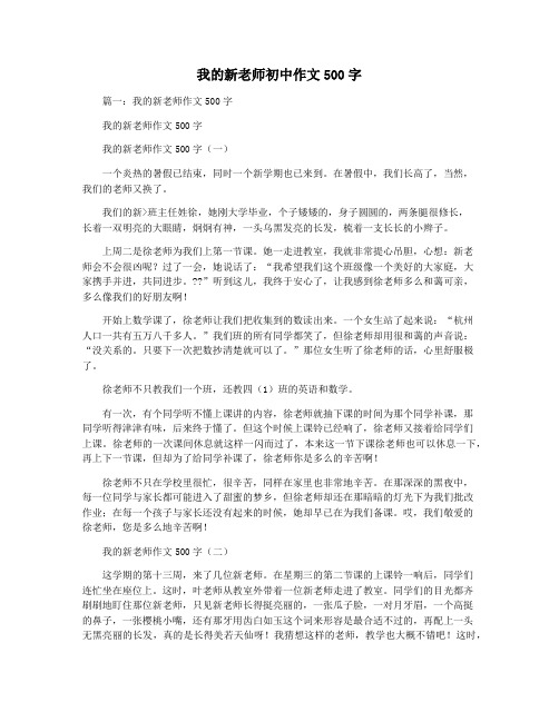 我的新老师初中作文500字