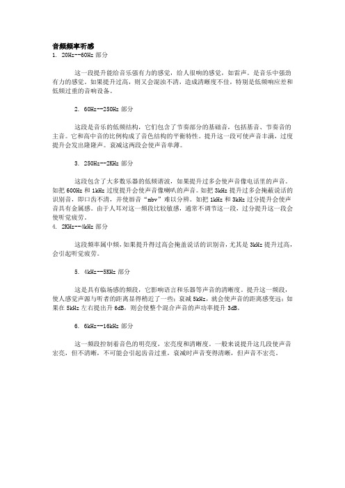 音频频率听感