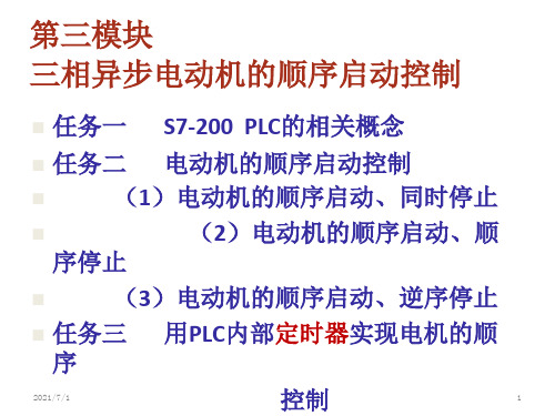 西门子PLC 电动机的顺序启动