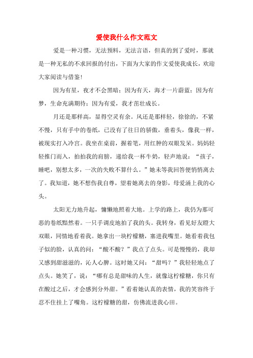 爱使我什么作文范文