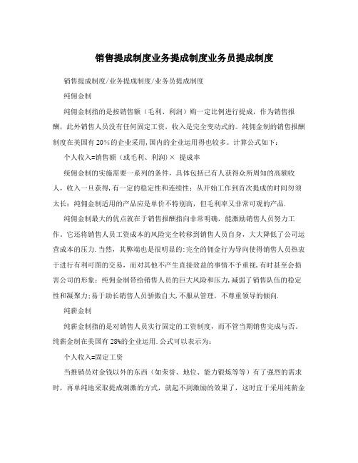 销售提成制度业务提成制度业务员提成制度