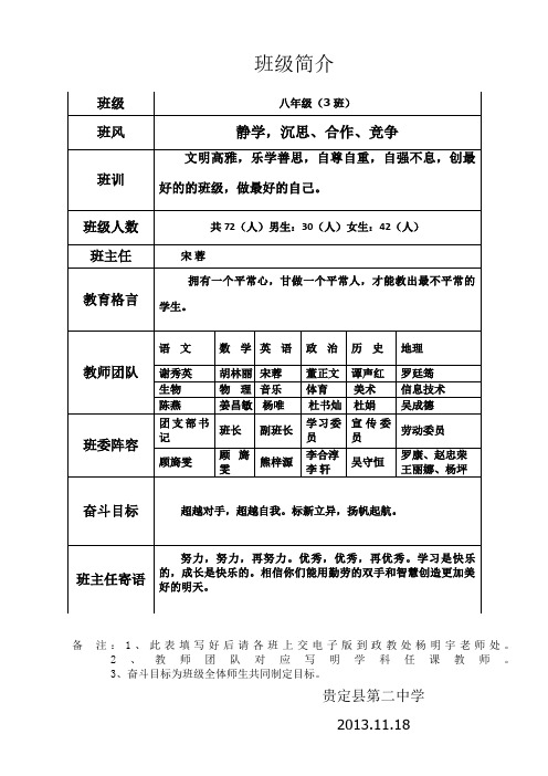 班级简介-八(3)班