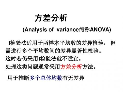 方差分析-统计学原理