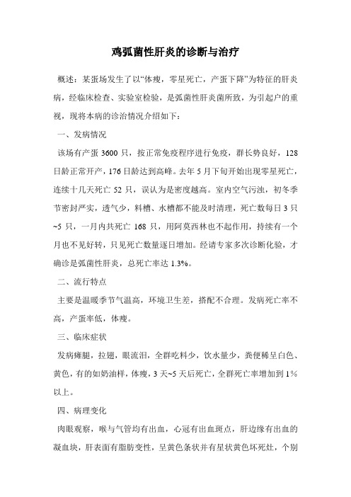 鸡弧菌性肝炎的诊断与治疗.doc