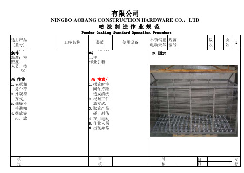 喷涂作业指导书SOP格式