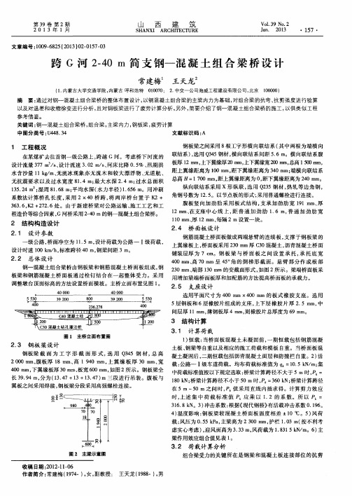 跨G河2-40 m简支钢—混凝土组合梁桥设计