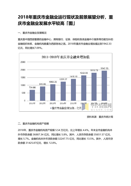 2018年重庆市金融业运行现状及前景展望分析,重庆市金融业发展水平较高「图」