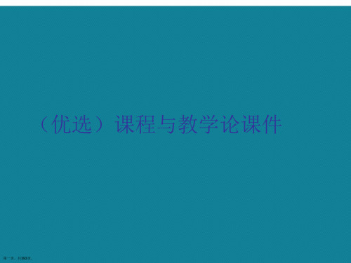 演示文稿课程与教学论课件