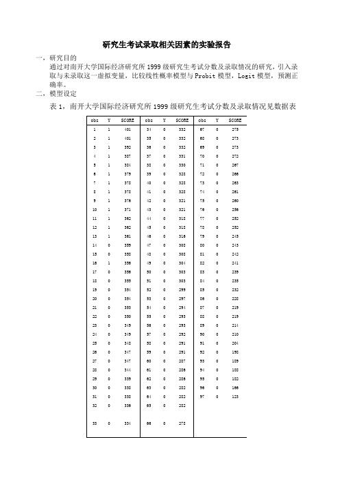 比较线性模型和Probit模型Logit模型