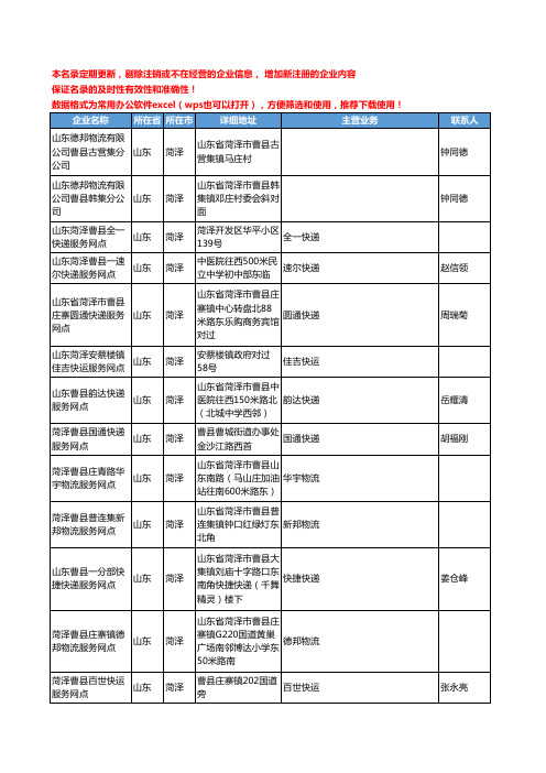 2020新版山东省菏泽物流公司-快递网点工商企业公司名录名单黄页联系方式大全443家