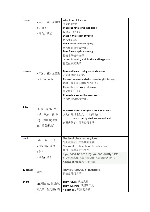 上海高考B重点词汇和短语3