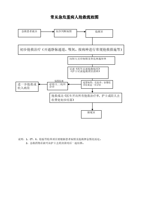 常见急危重病人抢救流程图上墙