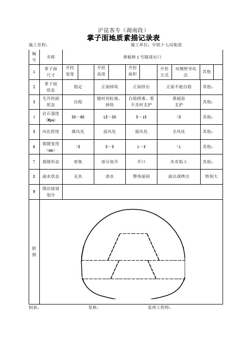 掌子面地质素描