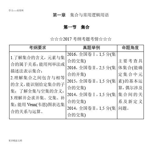 高三文科数学第一轮复习资料汇编