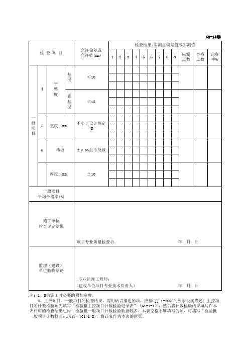 水稳层检验批