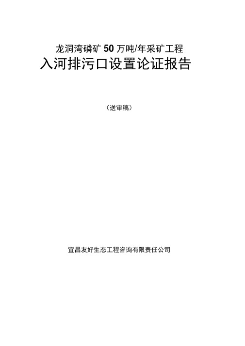 采矿工程入河排污口设置论证报告