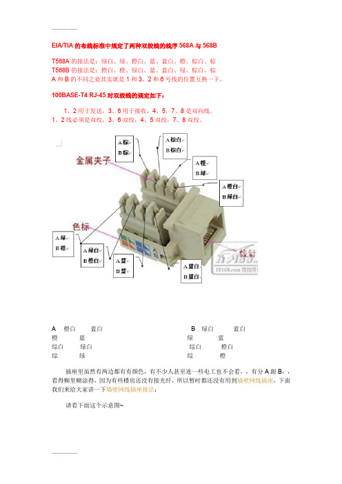 (整理)墙壁网线插座接法(图解)