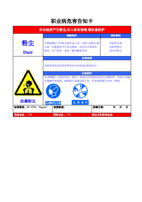 职业病危害告知卡示例(新)