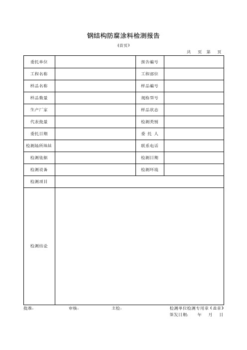 钢结构防腐涂料检测报告