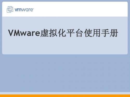 VMware虚拟化平台使用培训手册