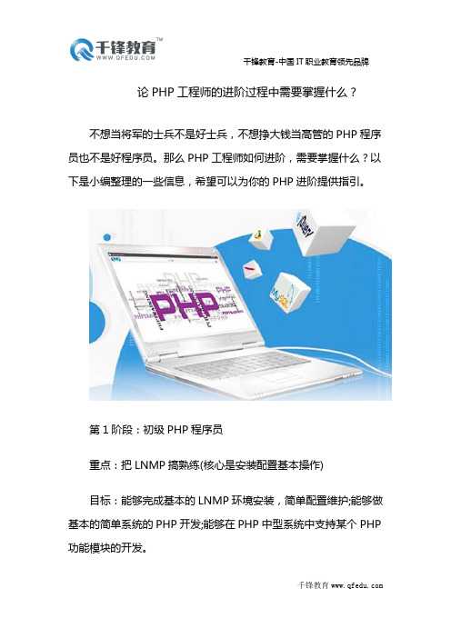 php从入门到精通：论PHP工程师的进阶过程中需要掌握什么？