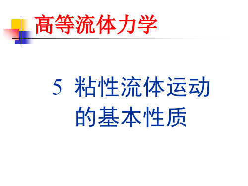 5 粘性流体运动的基本性质