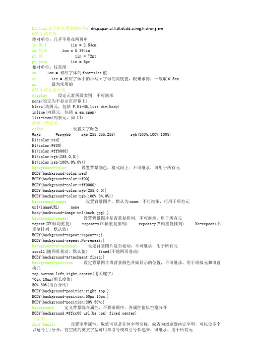 div+css常用标签