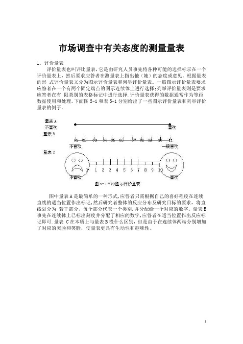 市场调查中有关态度的测量量表