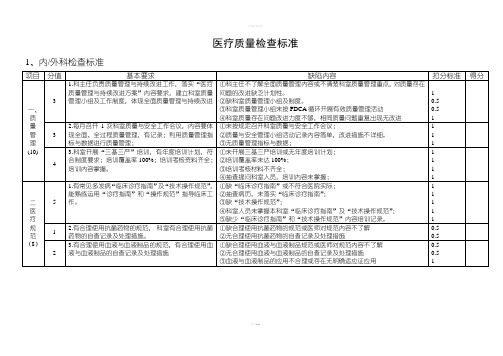 内外科医疗质量检查标准