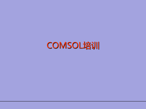 COMSOL多物理场模拟软件 简单入门教程