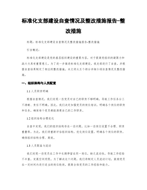 标准化支部建设自查情况及整改措施报告-整改措施