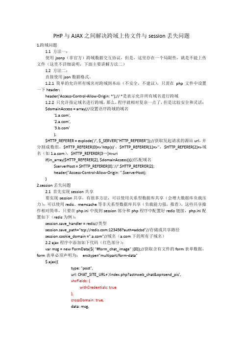 PHP与AJAX之间解决跨域上传文件与session丢失问题