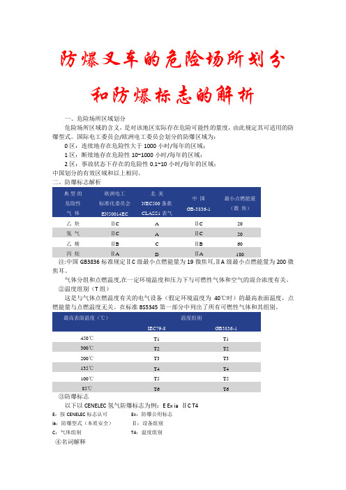 防爆叉车的危险场所划分和防爆标志解析