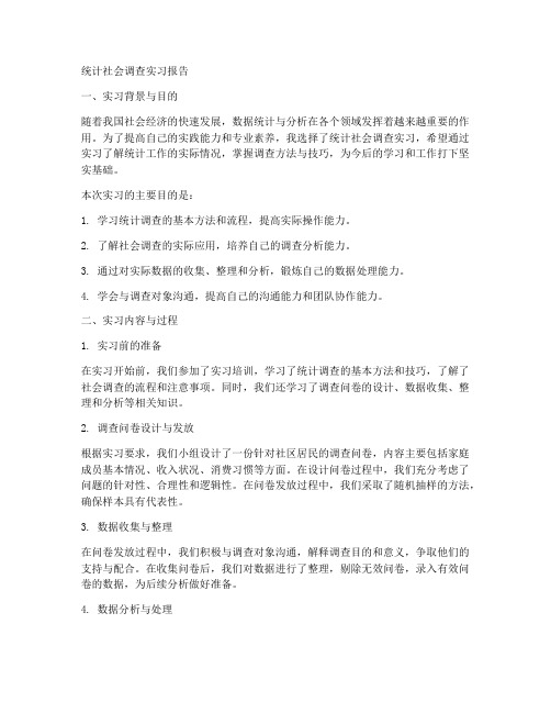 统计社会调查实习报告