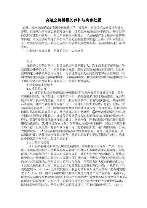 高速公路桥梁的养护与病害处置